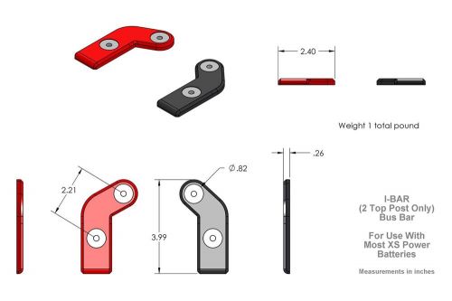 Xs power 556 - i-bar battery terminal adapter kit