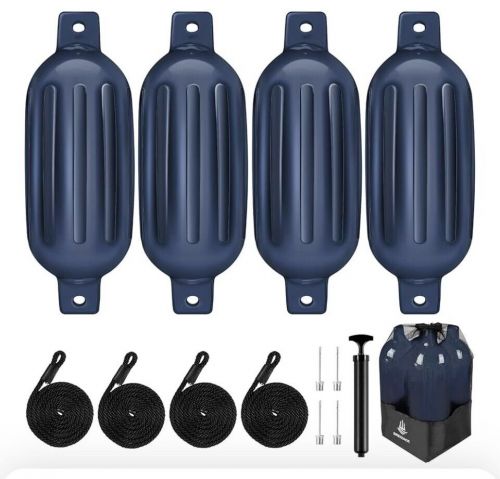 Boat fenders 4 pack boat bumpers for docking 6.5&#034; inflatable boat fender