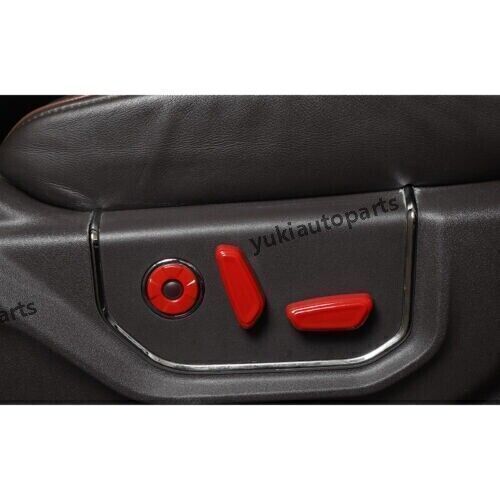 Red inner seat adjust button cover trim 6pcs fit for ford f150 f~150 2015~2020