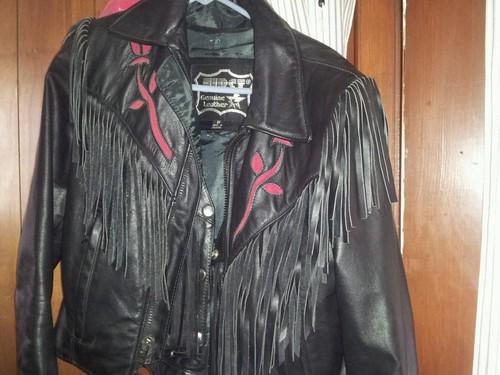 Leather jacket with vest