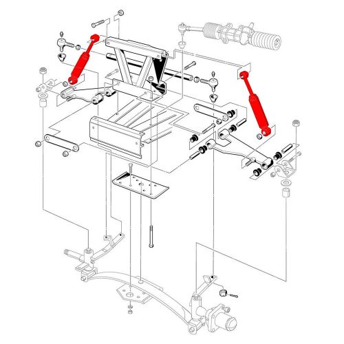 4 golf cart front &amp; rear shock absorbers fits 81-08 club car ds