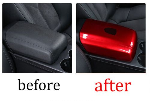 Bright red for porsche macan 1* 2015-2021 armrest box cover trim central console