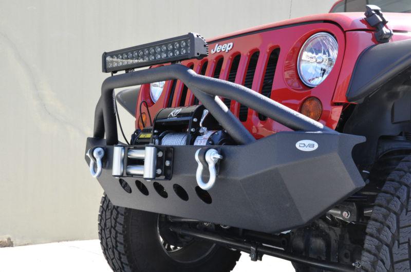 Jeep wrangler front winch bumper jk black ko off road 06 rock crawler 07-14