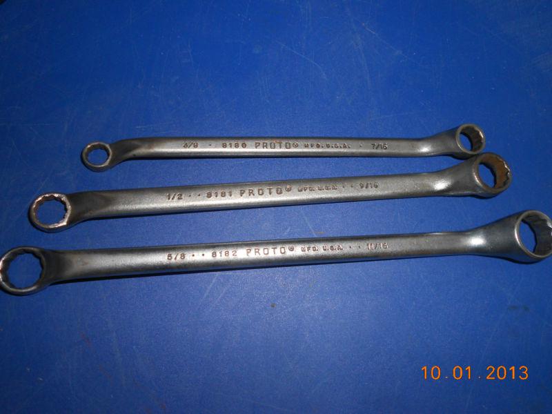 5 proto professional sae double box end offset wrenches 3/8"  to 1" see pictures