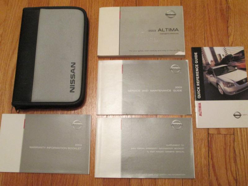 2003 03 nissan altima owners manual set w/ oem case !! fast shipping !!! guide !