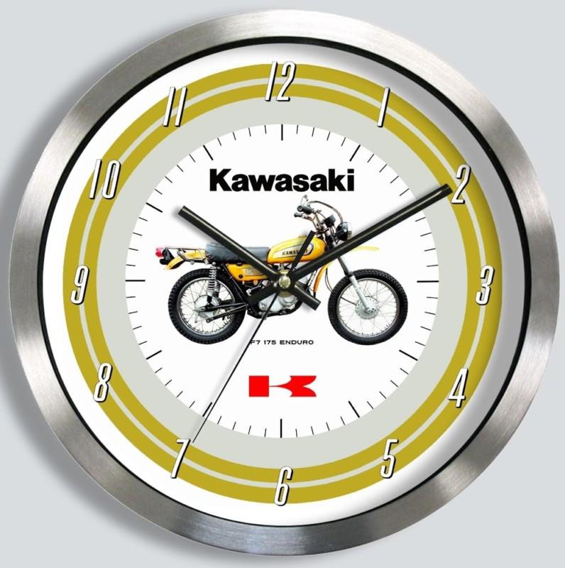Kawasaki f7 175 motorcycle metal wall clock 1971 1972