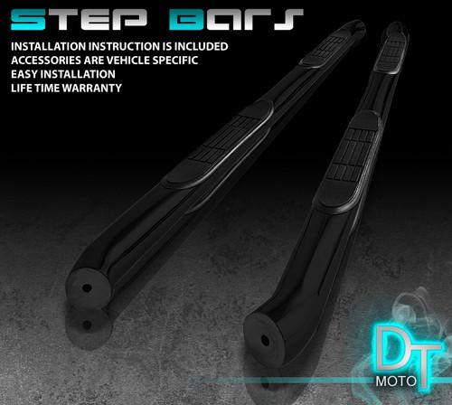 05-13 frontier king cab 3" stainless steel side step nerf bar board black coated