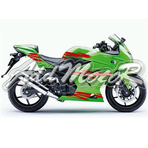 Injection molded fit ex250 250r 2008-2012 2009 2010 green red fairing l25156k