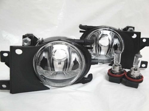 Bmw 2001-03 525i 530i 540i glass fog light lamp rl h one pair w/light bulbs new