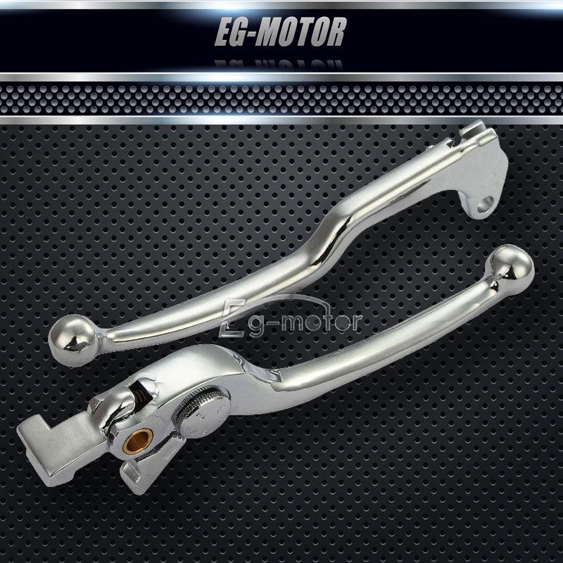 Chrome brake + clutch levers for 96-03 suzuki gsxr 600 750 gsx-r 1000 98 99 01