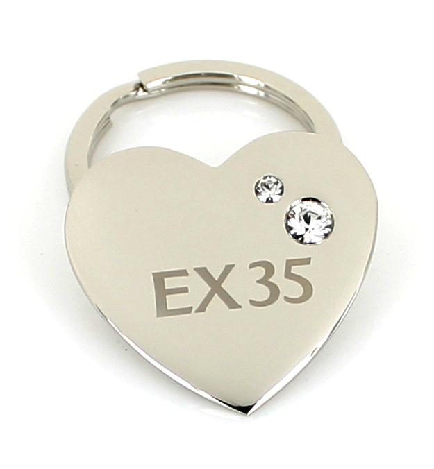Infiniti ex35 heart keychain w/ 2 swarovski crystals