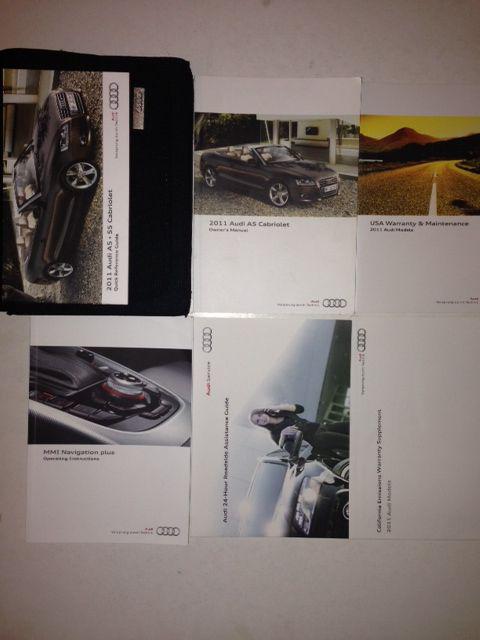 2011 audi a5 cabriolet owner's manual with case