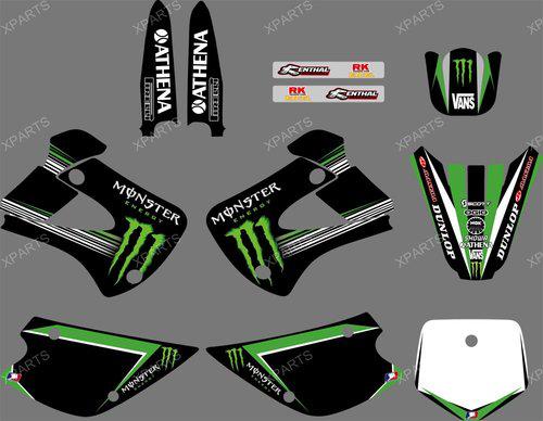 Team graphics & backgrounds decals for kawasaki kx85 kx100 1998 99 2000 01 02 03