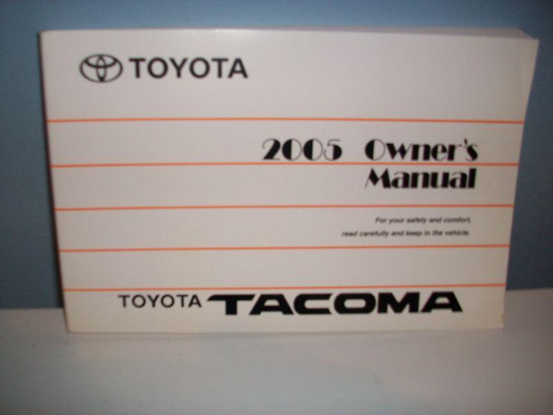 Toyota tacoma owner's manual 2005