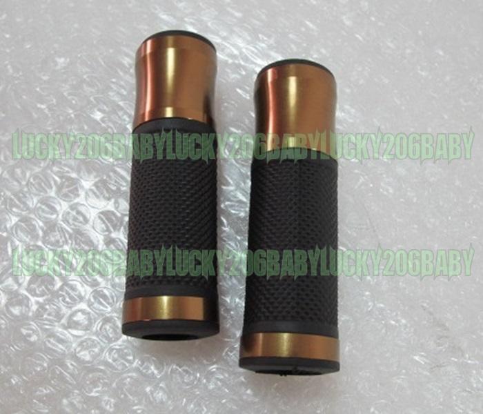 Motorcycle motor chrome hand grips 7/8”22mm  & 1" bronze