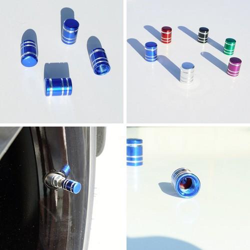 Blue vcbuc aluminum alloy wheel rim tire stem tpms valves cap set honda toyota