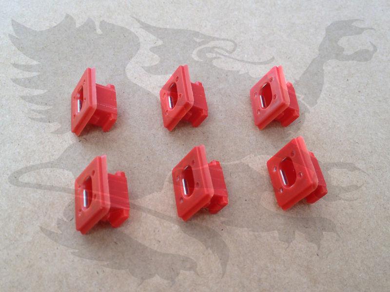 6 red dash trim clip grommet inserts for bmw e46 e65 e66 e83 (x6) #51458266814