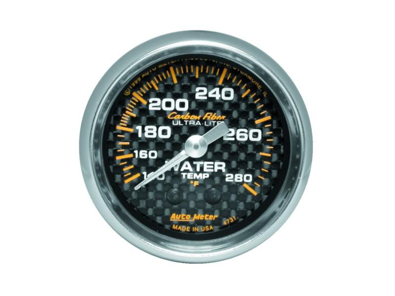 Auto meter 4731 carbon fiber; mechanical water temperature gauge