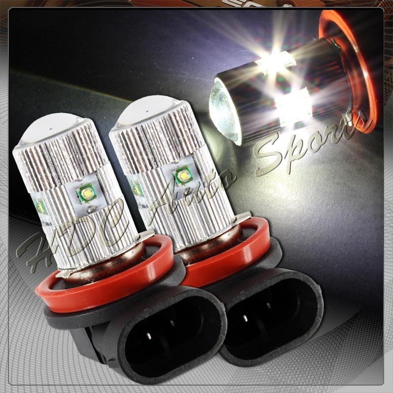 2x ford honda lexus h11 white 5 led 12v 25w projector low beam fog light bulbs 