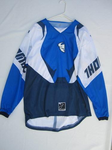 Thor ac motocross jersey shirt mx men l lg lrg dirt bike motorcycle blue & white