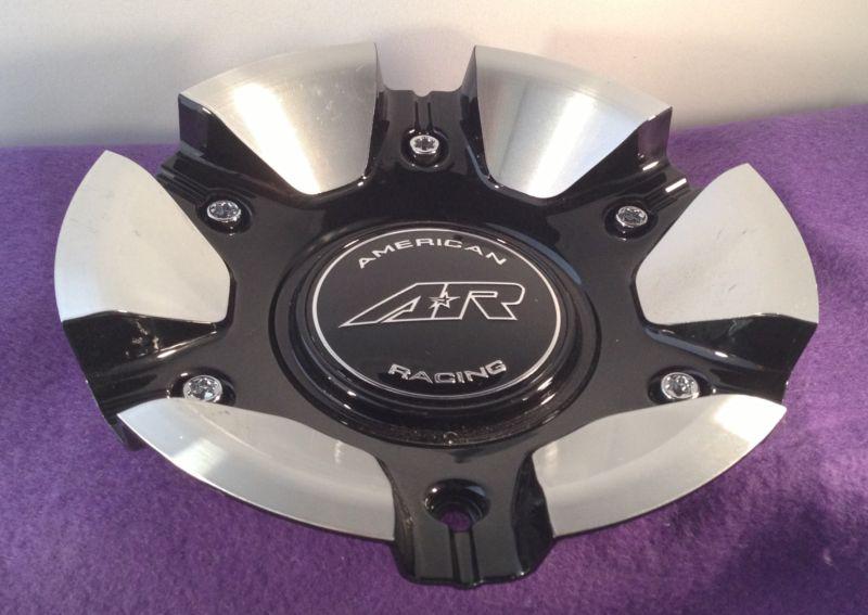 American racing chrome custom wheel center cap new! (set of 1) p/n # 449l185-bal