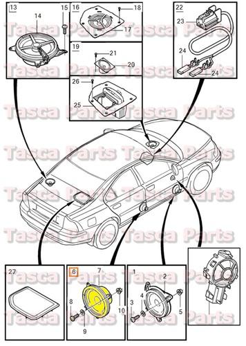 Brand new oem 100w door interior loudspeaker kit 2001-2009 volvo s60 v70 v70xc