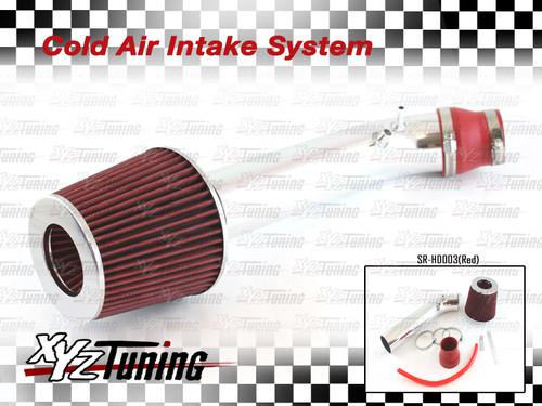 Jdm red 96-98 civic ex/hx 1.6 l4 short ram air intake induction kit + filter 3"