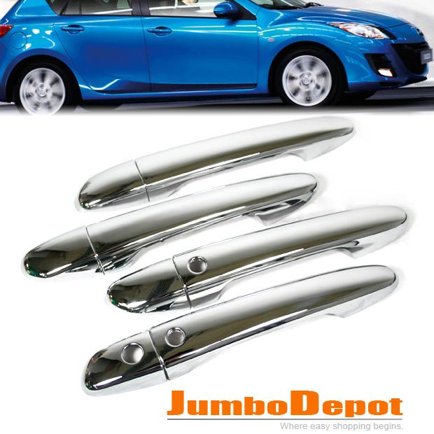 Triple chrome side door handle cover moulding trim 8pcs new fits mazda 2010-2012