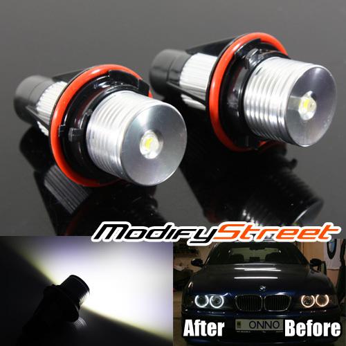 2 x 6w bmw e53/e83/e87/x3/x5 cree led halo bulbs 7000k white angel eyes lamps