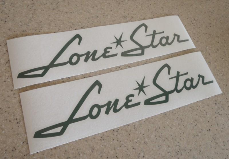 Lone star boat vintage decal green 2-pak free ship + free bass fish decal!