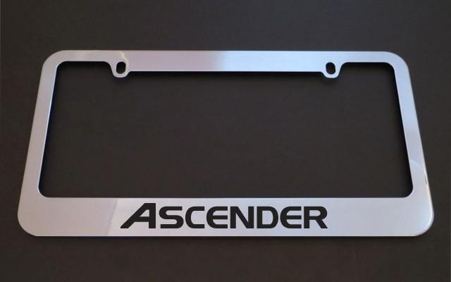 1 brand new isuzu ascender chrome metal license plate frames + screw caps