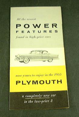 1955 55 plymouth power features brochure flite brakes