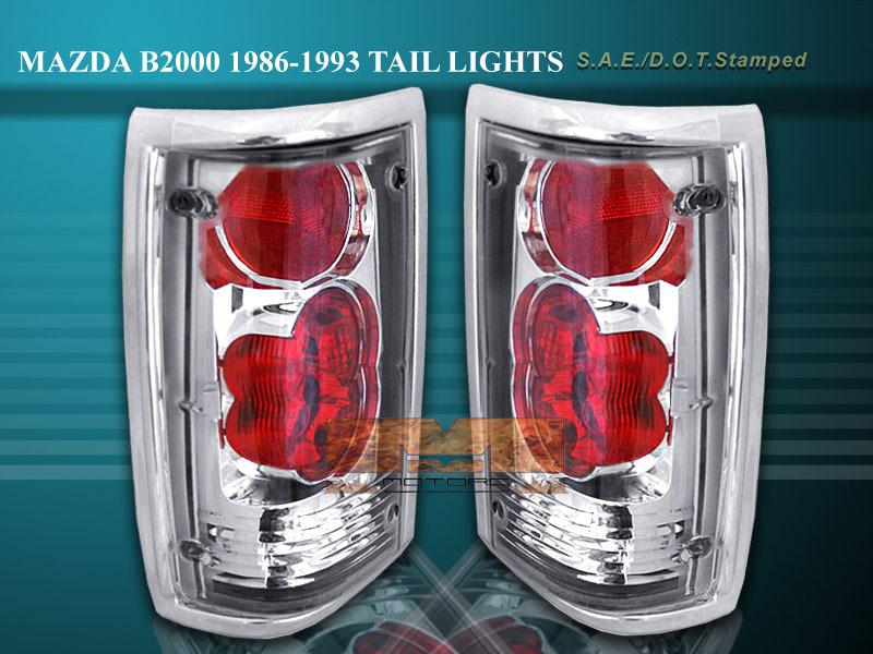 1986-1993 mazda b2000 tail lights chrome 88 87 1986 1993