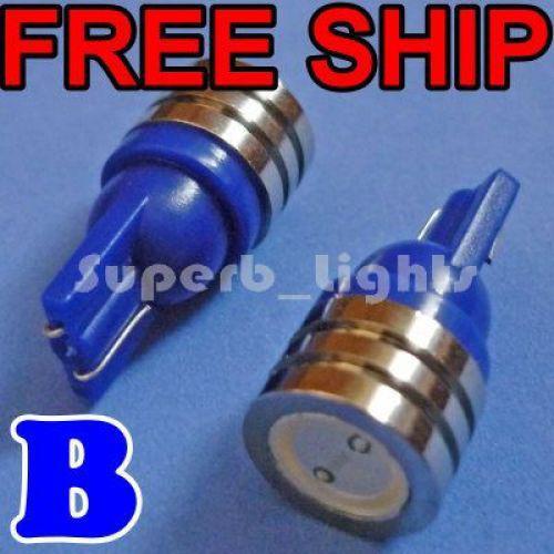 4x 194 168 t10 1w blue high power led car light bulb