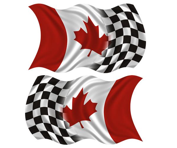 Canada racing flag decal set 4"x2.4" canadian vinyl race car sticker zu1