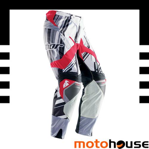 Thor mens flux shred pants mx offroad dirt motocross gray white black 