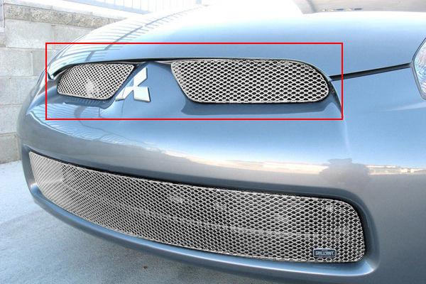 2006-2008 mitsubishi eclipse grillcraft upper silver grille 2 pc grills mit3313s