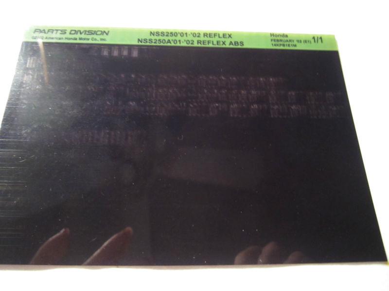 2001-2002 honda motor scooter nss250 nss250a reflex abs microfiche part catalog 