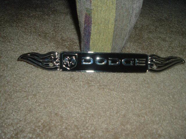 Chrome accesory  dodge license plate frame,tag/topper,solid metal hotrod rat rod