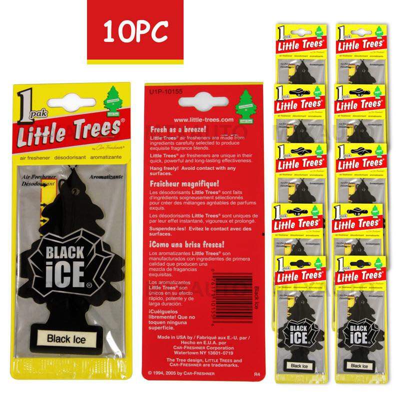 Little trees black ice fresheners hang car truck new sealed made in usa 10pc.