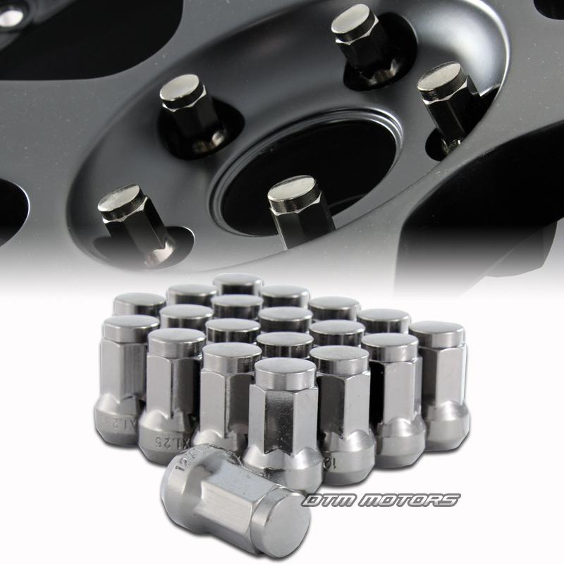 M12 x 1.25mm thread pitch 1.3" long wheel rims acorn lug nuts - 20pc matte black