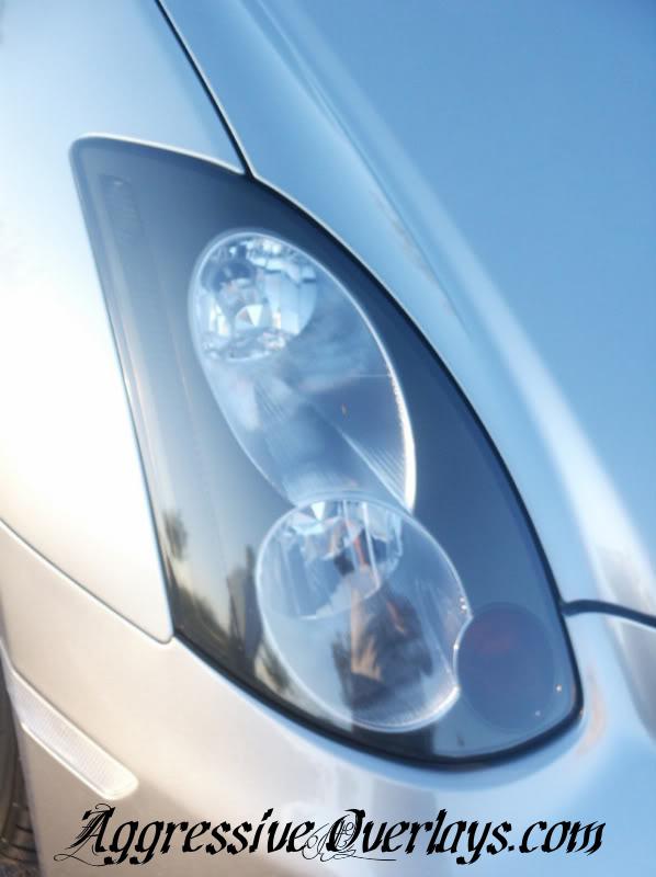 Infiniti g35 coupe headlight overlays gtr style skyline smoked overlay 