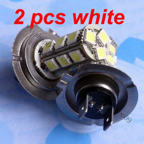 2 x white 12v 18-smd led h7 xenon fog car light bulbs