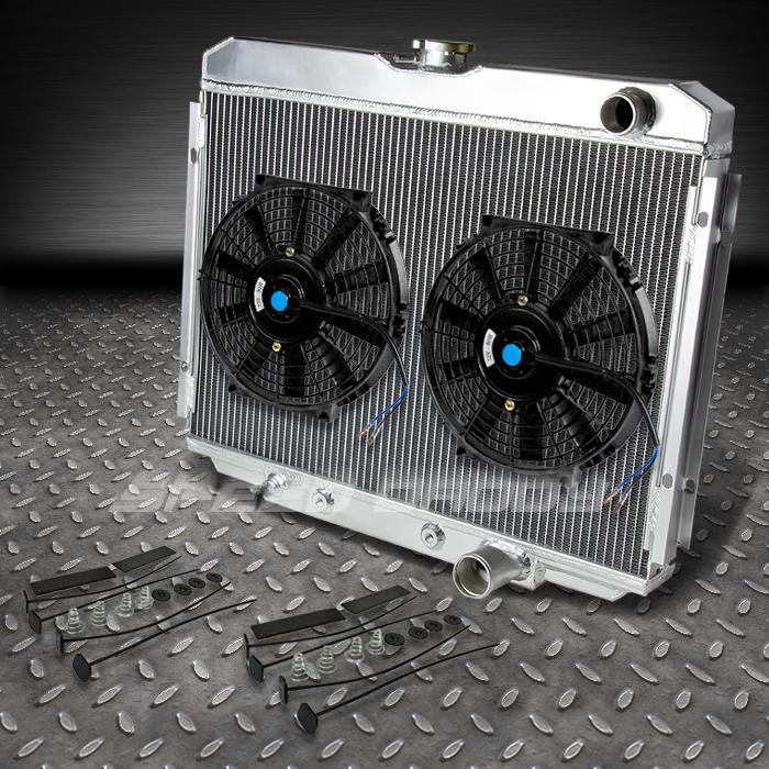 3-row full aluminum racing radiator+2x 10" fan 67-70 ford mustang/cougar xr-7 v8