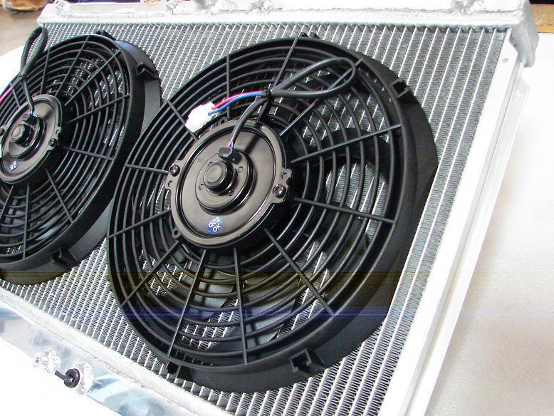 Godspeed ae86 4age sr5 gts aluminum 2 row racing radiator+slim fan x 2