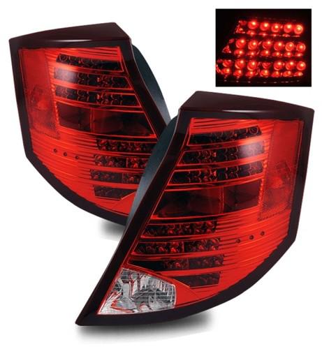 03-07 saturn ion 4dr sedan euro red clear led aftermarket tail lights brake lamp