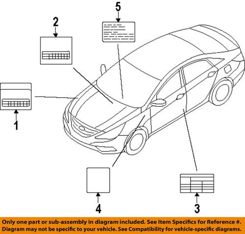 Hyundai oem 354172g730 labels-emission label