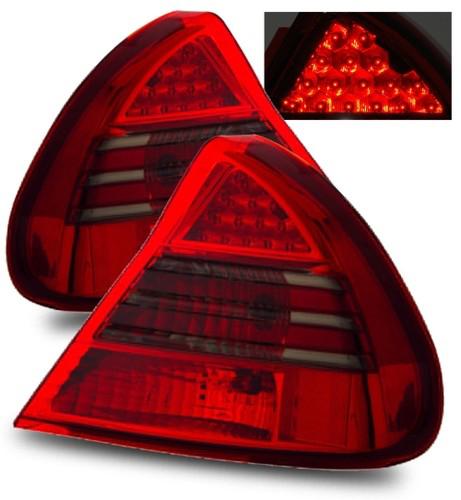99-02 mitsubishi mirage de/ls euro red smoked led tail lights rear replacement
