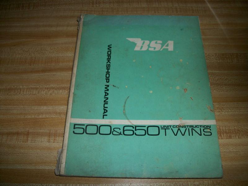   vintage antique bsa 500-650  motorcycle shop service manual  