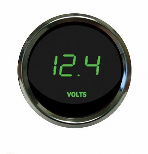 Digital voltmeter gauge green / chrome bezel intellitronix ms9015-g made in usa